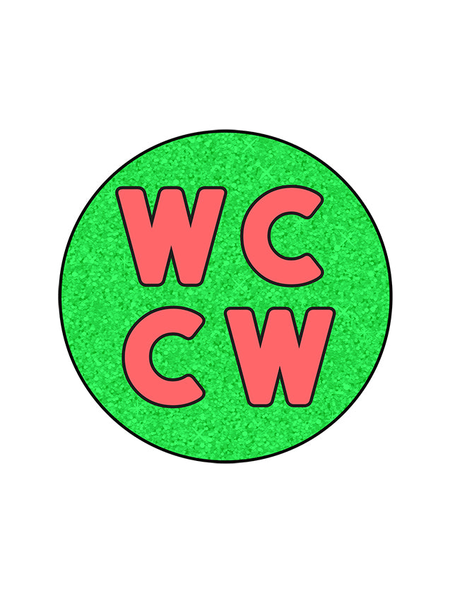 WCCW Green Glitter Pin